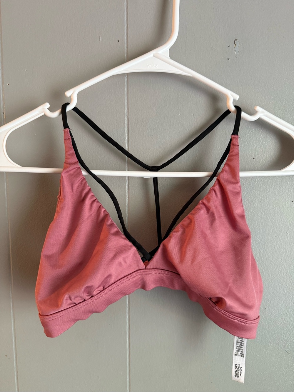 Victoria's Secret Pink Rose Wireless Bralette with Black Straps